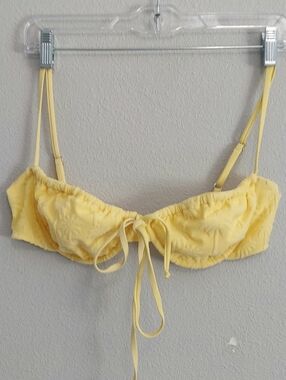Dippin Daisys Yellow Underwire Adjustable Sunshine Palms Bikini Top XL